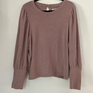 Madewell Puff-Sleeve Scoopneck Rose top - Size XL